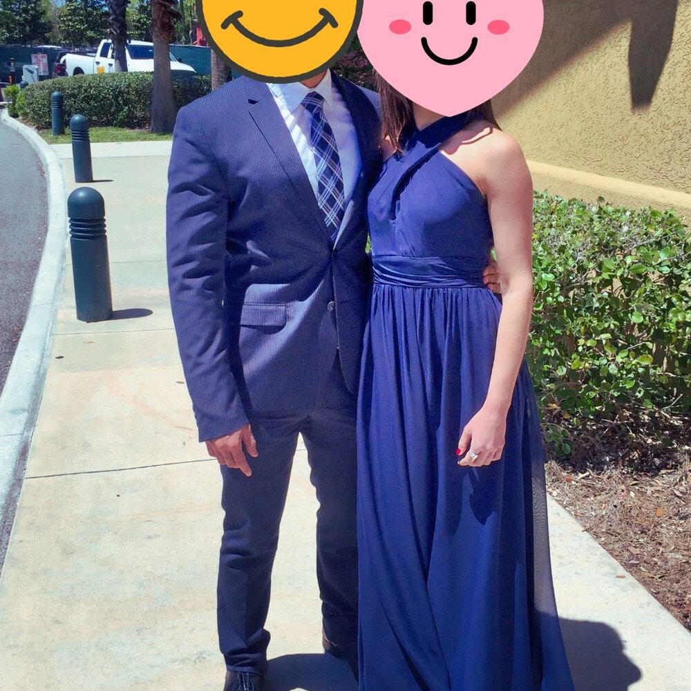 Adrianna Papell Long Blue Dress